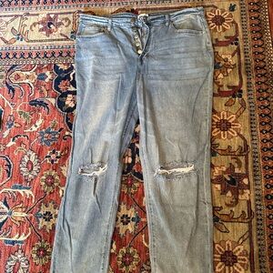 Abound Women's Button-Fly Distressed Gray Skinny Jeans
